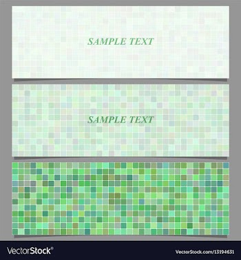 Abstract square pattern banner background set vector image