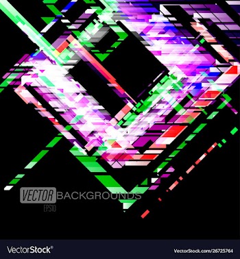 Abstract square shapes colors on a black vector image