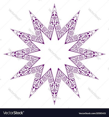 Abstract star with tribal inside vector image