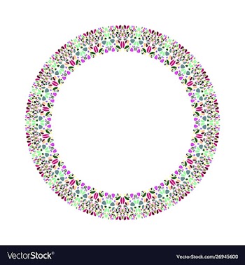 Abstract stone mosaic frame - circular element vector image
