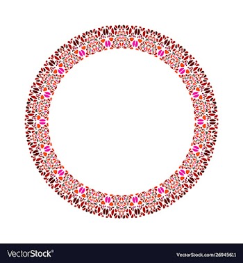 Abstract stone mosaic frame - round circular vector image