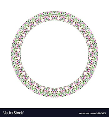 Abstract stone mosaic wreath - circular round vector image