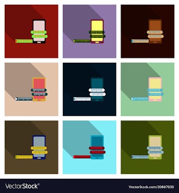 Abstract style modern and vintage mobile gadgets vector image