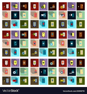 Abstract style modern and vintage mobile gadgets vector image