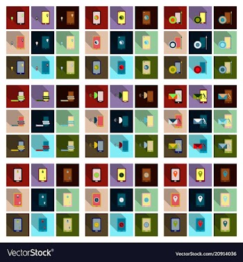 Abstract style modern and vintage mobile gadgets vector image