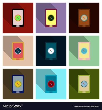 Abstract style modern and vintage mobile gadgets vector image