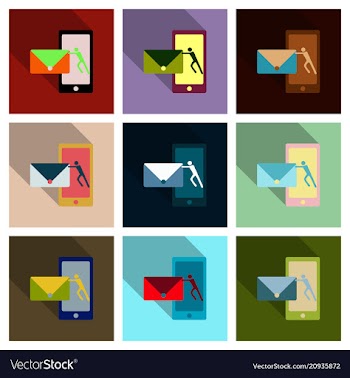 Abstract style modern and vintage mobile gadgets vector image