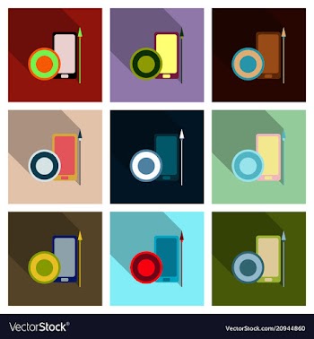 Abstract style modern and vintage mobile gadgets vector image