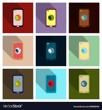 Abstract style modern and vintage mobile gadgets vector image