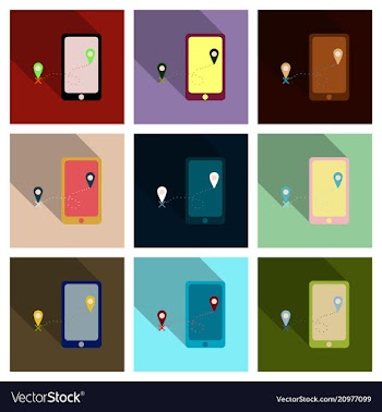 Abstract style modern and vintage mobile gadgets vector image