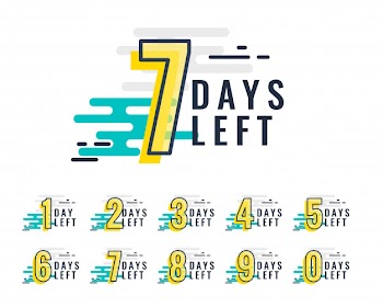Abstract style number of days left promotional baner Free Vector
