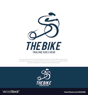 abstract styled racing bike logo design bicycle