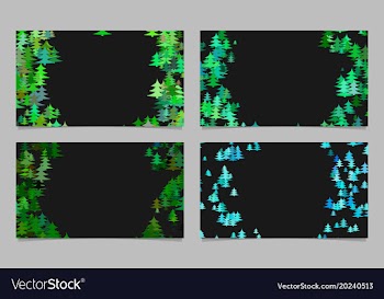 Abstract stylized pine tree design card vector image