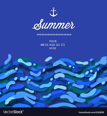  					Abstract summer time background with blue wave vector image														
