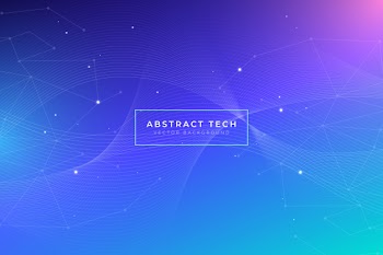 Abstract tech background with shiny dots Free Vector