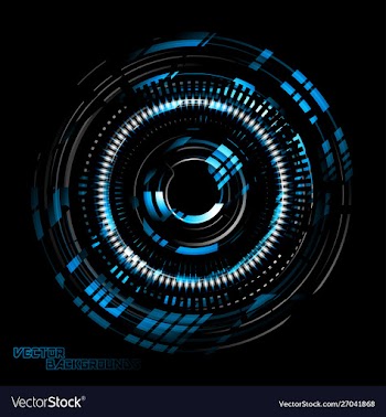 Abstract tech round on a black vector image