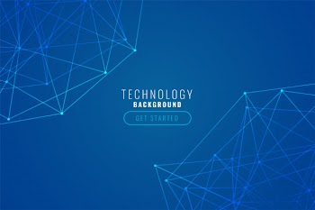Abstract tech wire mesh blue background Free Vector