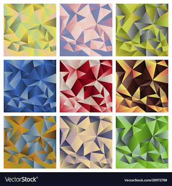 Abstract textured polygonal set background blurry vector image