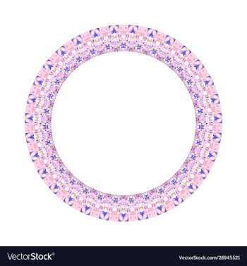 Abstract tiled mosaic circle wreath - colorful vector image