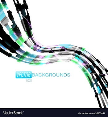 Abstract translucent colors shapes on a white vector image