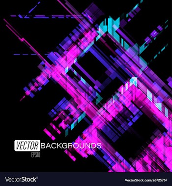 Abstract translucent geometric colors on a black vector image