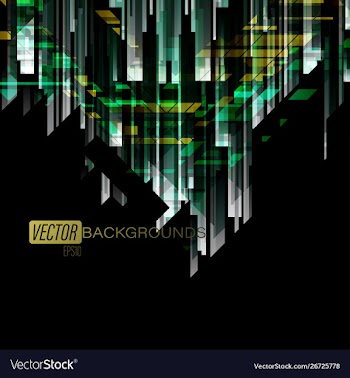 Abstract translucent green colors on a black vector image