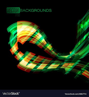 Abstract transparent colors shapes on a black vector image