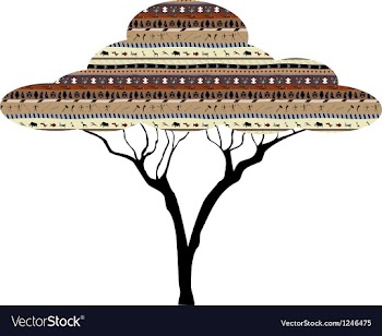 Abstract tree African savanna vector image