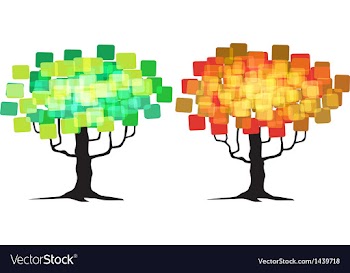  					Abstract tree - graphic element - two trees vector image														