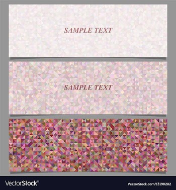 Abstract triangle mosaic banner background set vector image