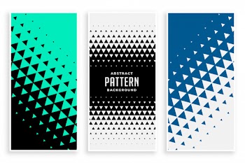Abstract triangle pattern banners set Free Vector