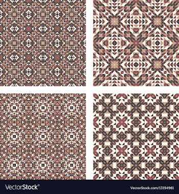 Abstract triangle tile pattern background set vector image