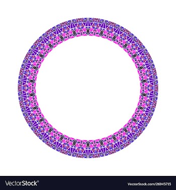Abstract triangular mosaic frame - round circular vector image