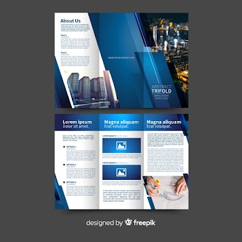 Abstract trifold brochure template Free Vector
