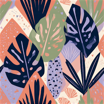 Abstract Tropical Botanical Pattern