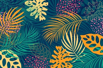 Abstract tropical leaves background Free Vector
