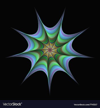 Abstract twisted star fractal design vector image