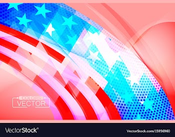 Abstract usa flag shape scene vector image