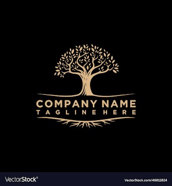 abstract vibrant tree logo design root