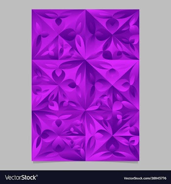 Abstract violet mosaic floral pattern template vector image