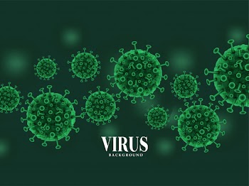 Abstract virus infection green background Free Vector