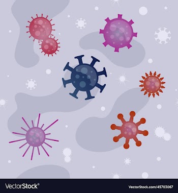 abstract virus simple doodles kids red pink blue