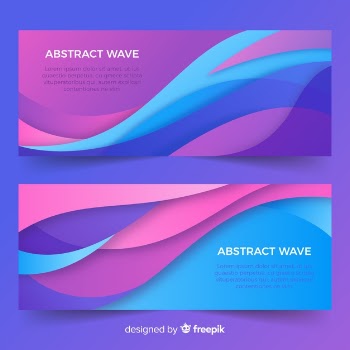 Abstract wave banners