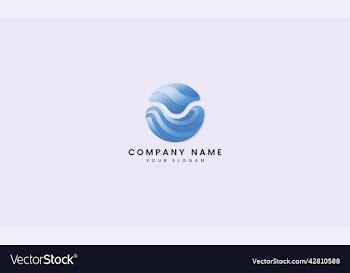 abstract wave water circle logo design