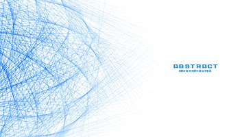 Abstract white background with blue lines mesh network Free Vector