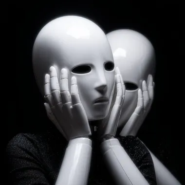 Abstract White Faceless Dolls in Cinematic Light Abstract White Faceless Dolls in Cinematic Light