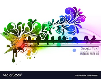 Abstract with birds vector image