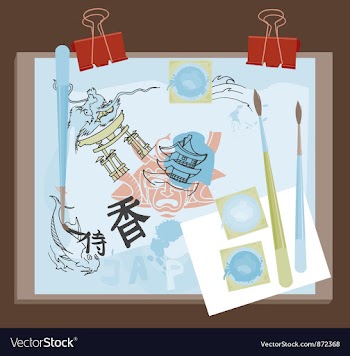 Abstract with doodles vector image