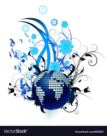 Abstract with globe vector image