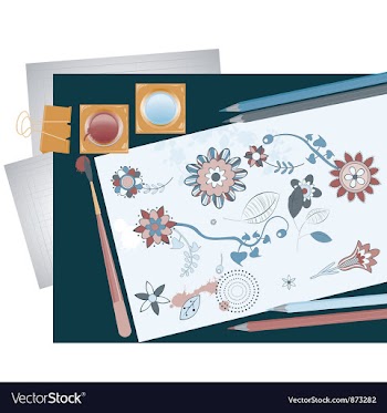 Abstract with pencils vector image